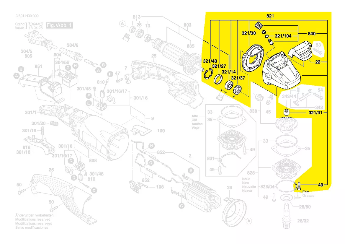 Carter d\'engrenage réf. 1 607 000 D1F Bosch